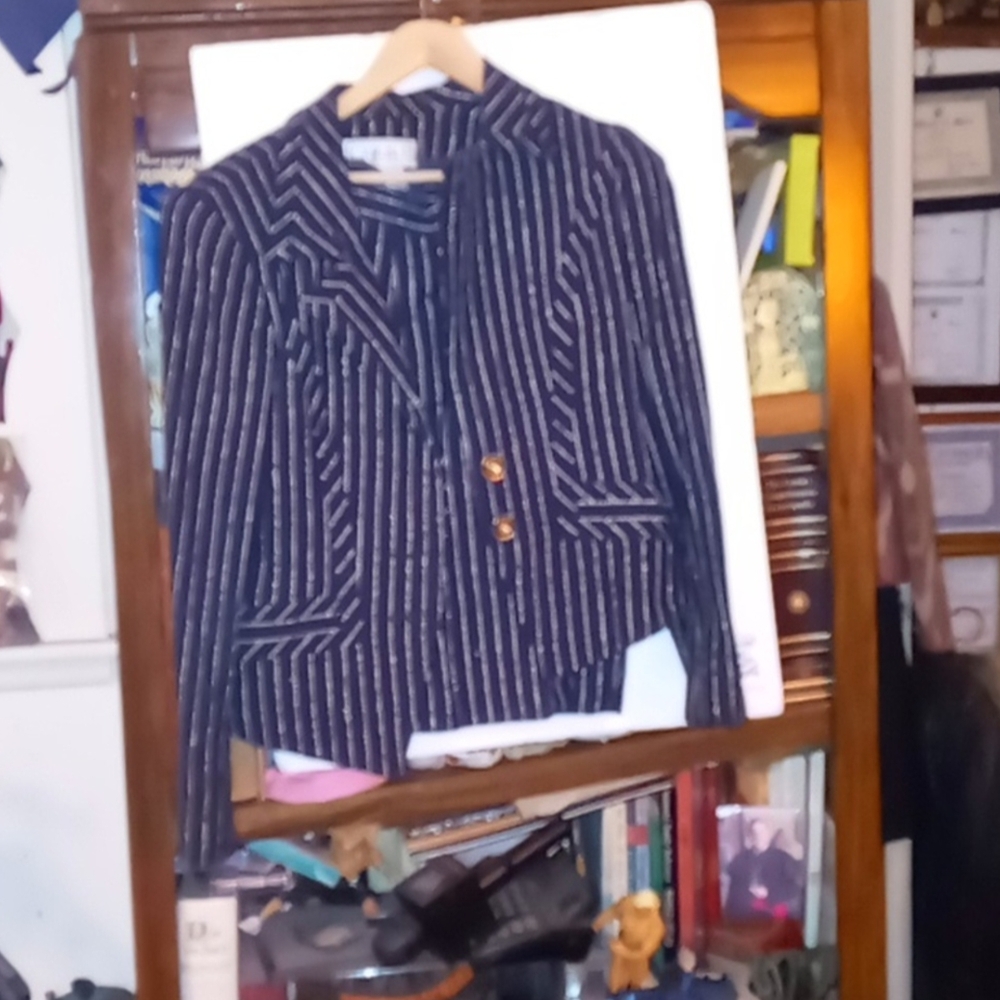 Carlisle Navy and White Striped Blazer
